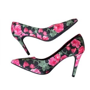 Christian Siriano Pink Floral Pointed Toe Stilettos Size 9.5 Wedding Guest Bloom